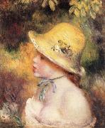 Pierre Renoir Young Girl in a Straw Hat oil